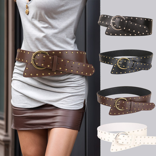 腰带Agchwpu女铆钉合金复古朋克