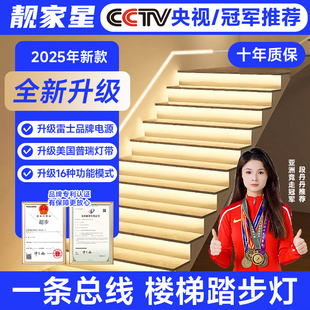 网红楼梯踏步灯智能感应台阶灯别墅室内免布线 线梯步灯带总线 线