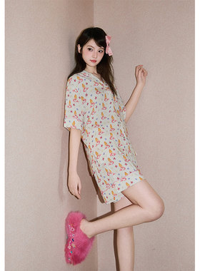 V&K2026夏季女新款睡衣美人鱼可外穿休闲家居服梭织套装天丝棉