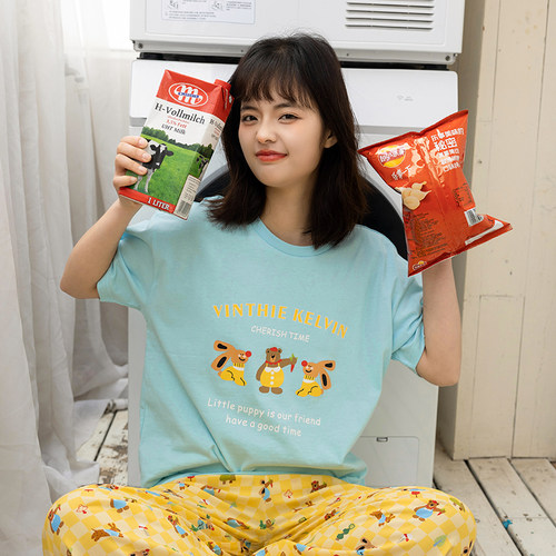 V&K春季新款小熊T恤家居服