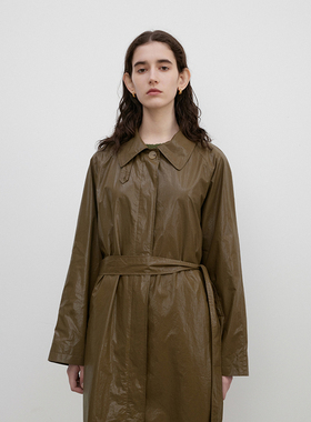 折扣特惠 the rumah涂层廓形风衣日本进口哑光涂层面料设计师风衣