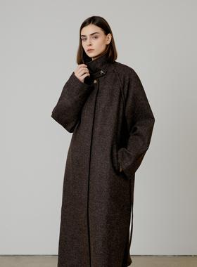 折扣特惠 the rumah廓形翻领大衣英国进口MOON粗纺羊毛中长款大衣