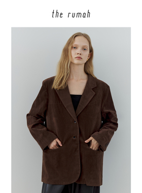 折扣特惠 therumah反毛皮大廓形极简西装外套  高级感西装外套