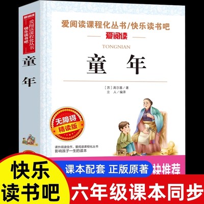 童年 爱阅读系列无障碍精读版 语文新课标丛书 青少年儿童小说文学读物中小学生3456年级89-10-11-12岁课外阅读图书籍