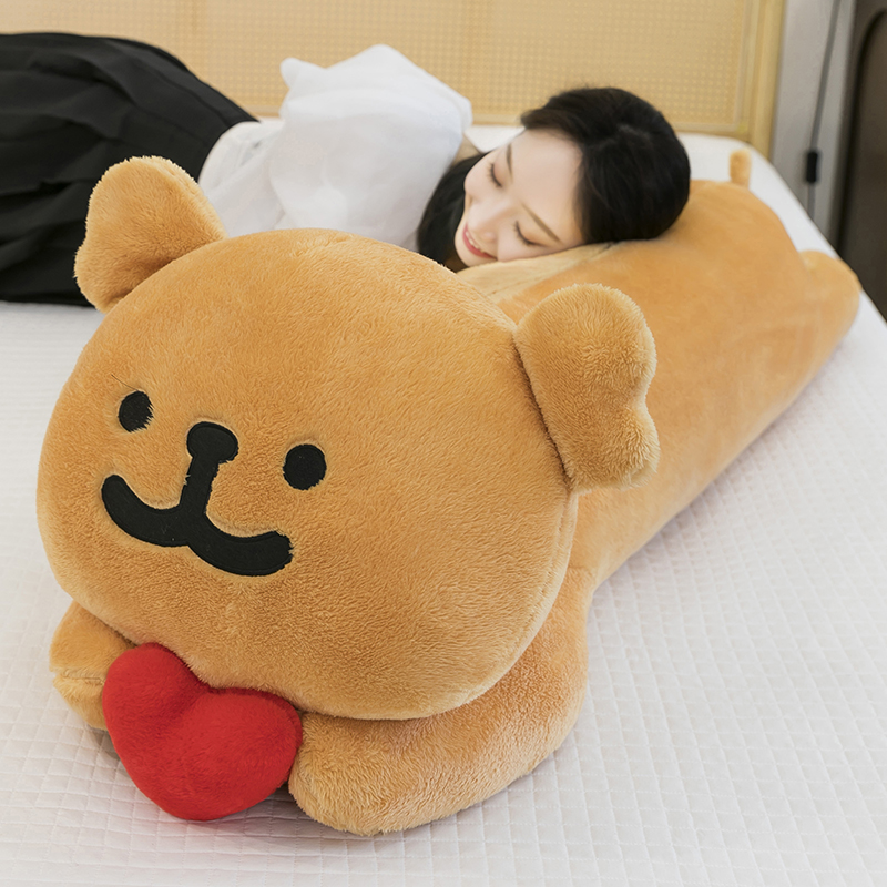 趴款线条小狗抱枕男女生床上睡觉夹腿长条枕头靠垫爱心狗狗玩偶