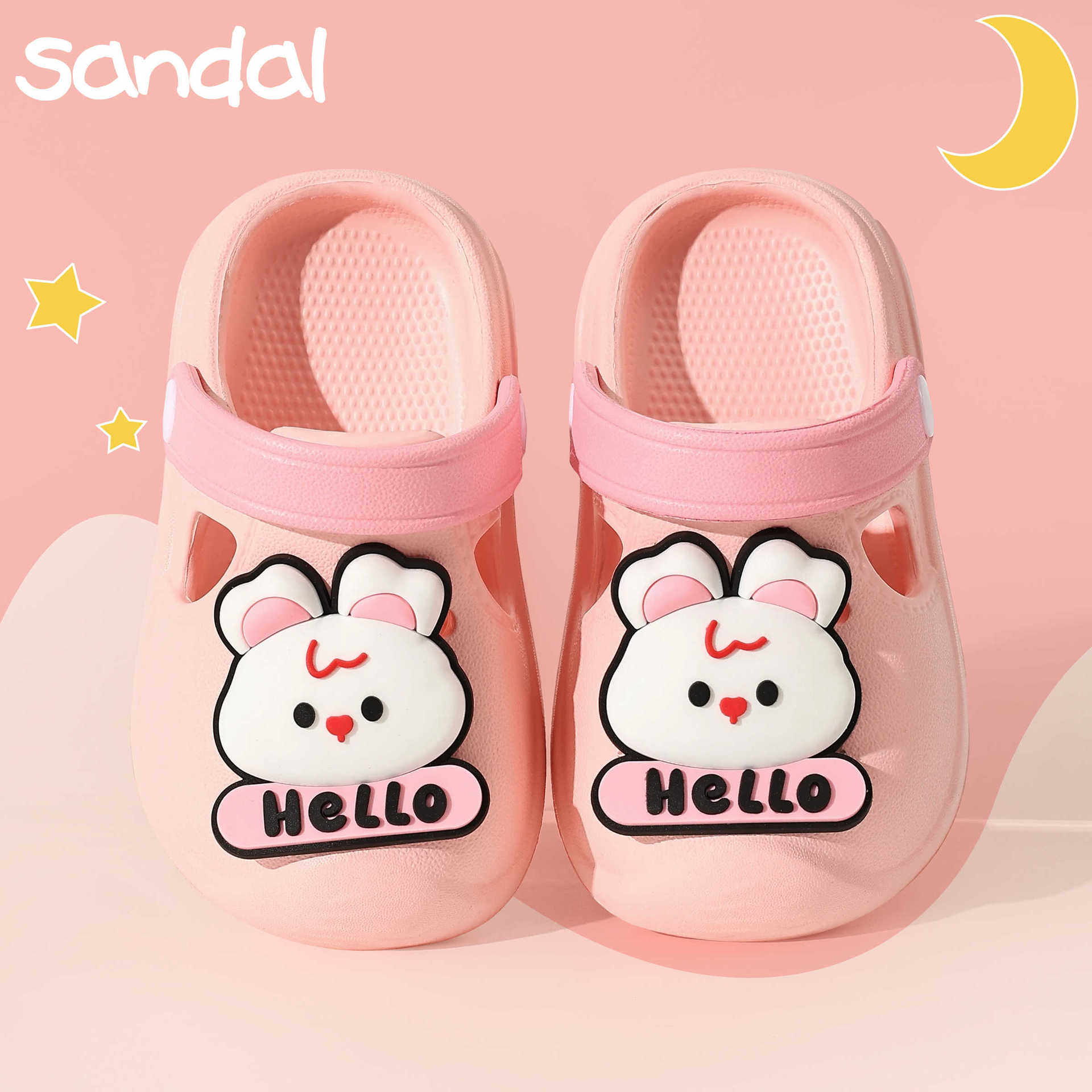 儿童拖鞋女童夏季卡通可爱软底轻便沙滩外穿DIY婴幼儿宝宝洞洞鞋