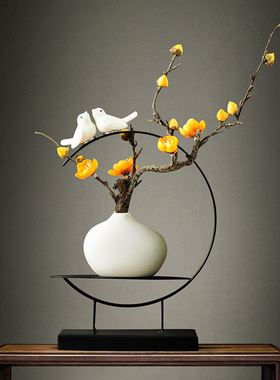 创意家居装饰品i新中式鹿花瓶摆件电视柜酒柜摆设客厅书房玄关创