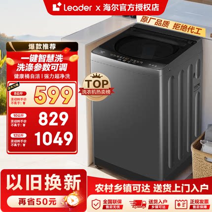 [超净洗]海尔官方波轮洗衣机8/10/12公斤小型出租全自动家用统帅