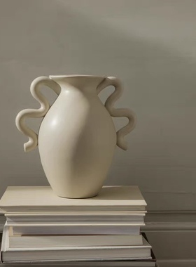 丹麦Ferm Living陶瓷插花瓶摆件客厅北欧装饰陶艺鲜花瓶复古炻器