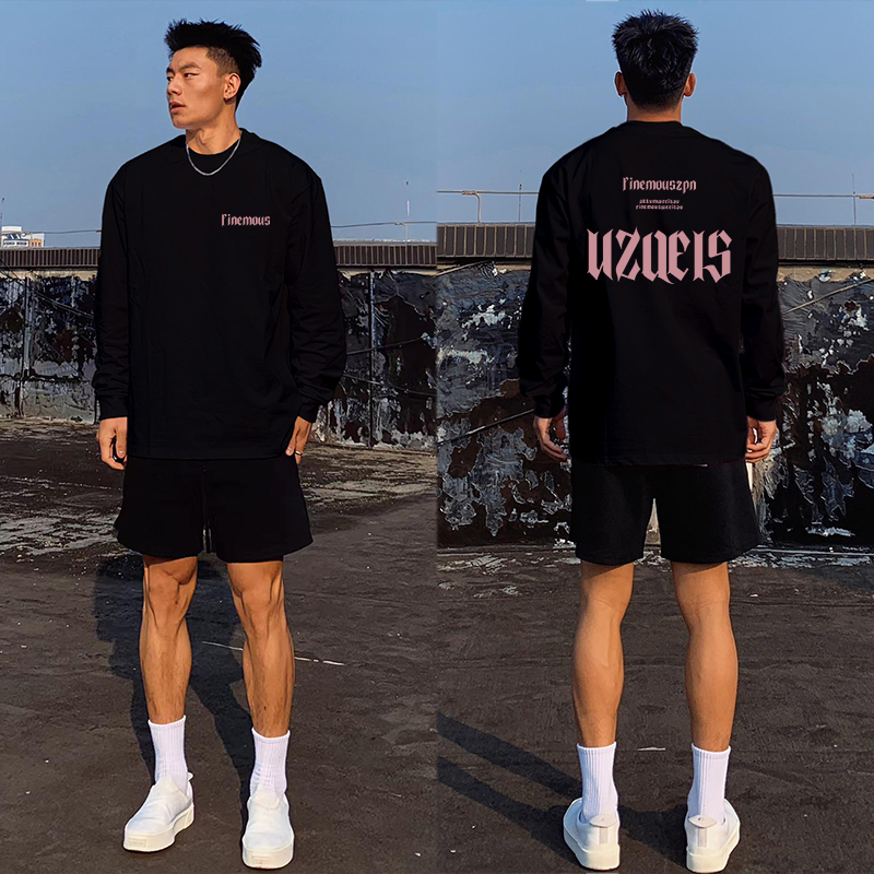 美式休闲纯棉复古风长袖上衣