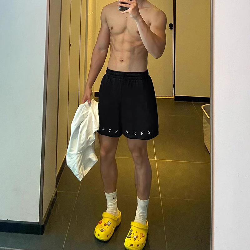 美式抽绳宽松重磅短裤夏季