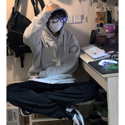 秋季连帽卫衣开衫复古