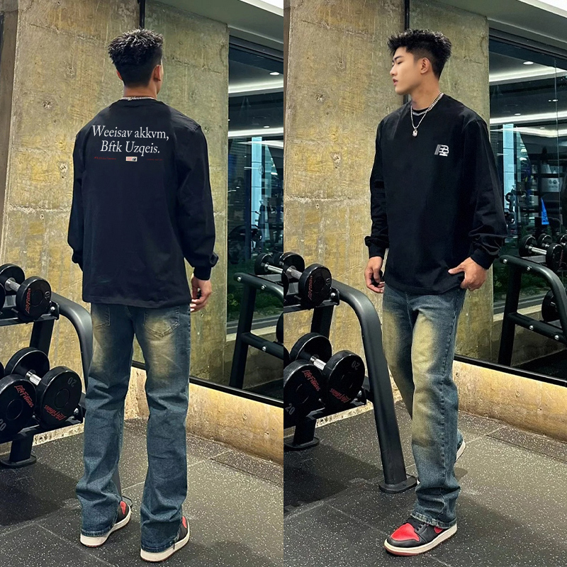 美式潮流vibe休闲百搭重磅长袖男
