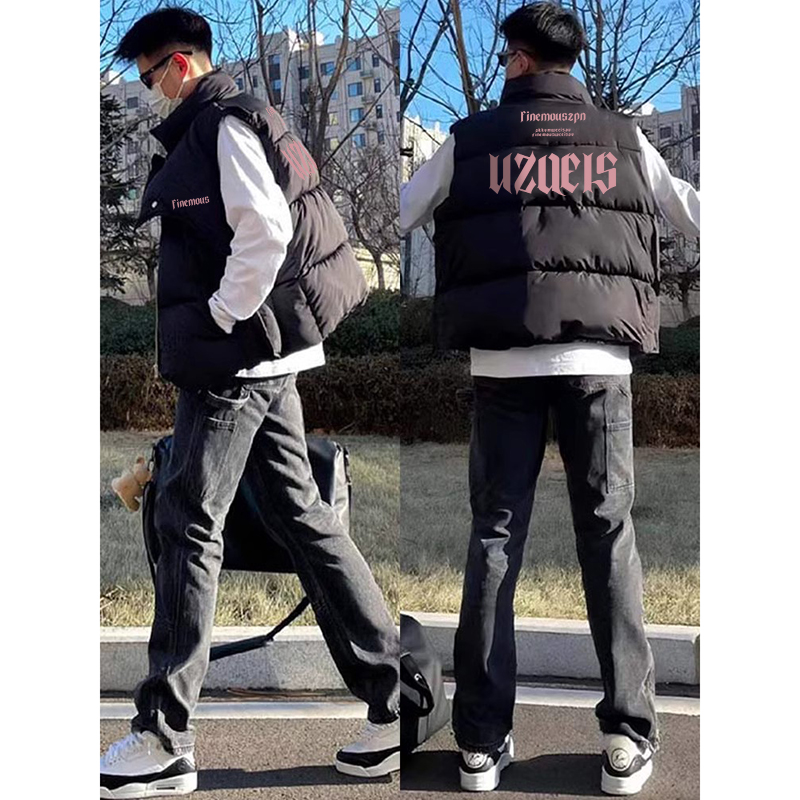 vintage潮牌美式宽松立领马甲