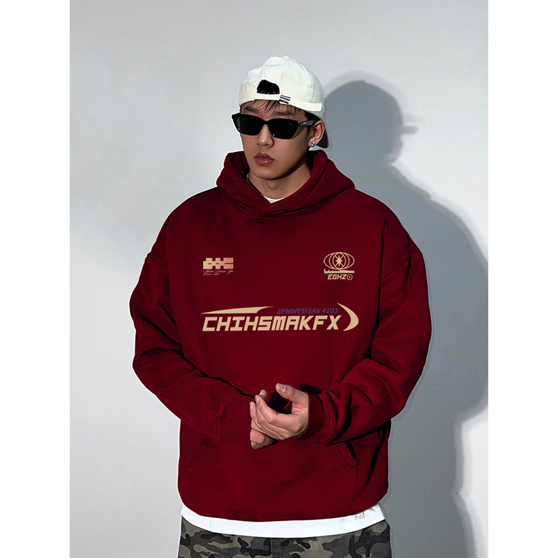 高街简约vibe秋冬季连帽卫衣男款