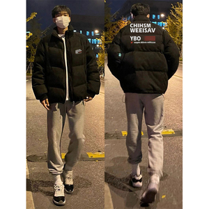 秋冬季高街加厚男款棉服oversize美式百搭立领复古面包服上衣外套