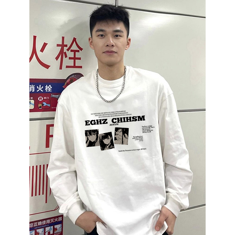 长袖美式休闲男纯棉长袖t恤上衣