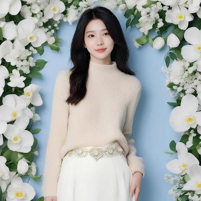 Y【第二件0元】针织衫毛衣圆领套头短款大码宽松百搭打底针织