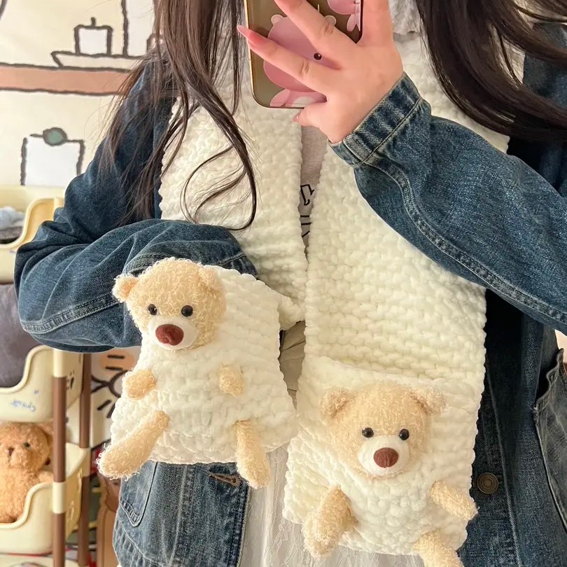 【高质量】围巾手工编织diy口袋