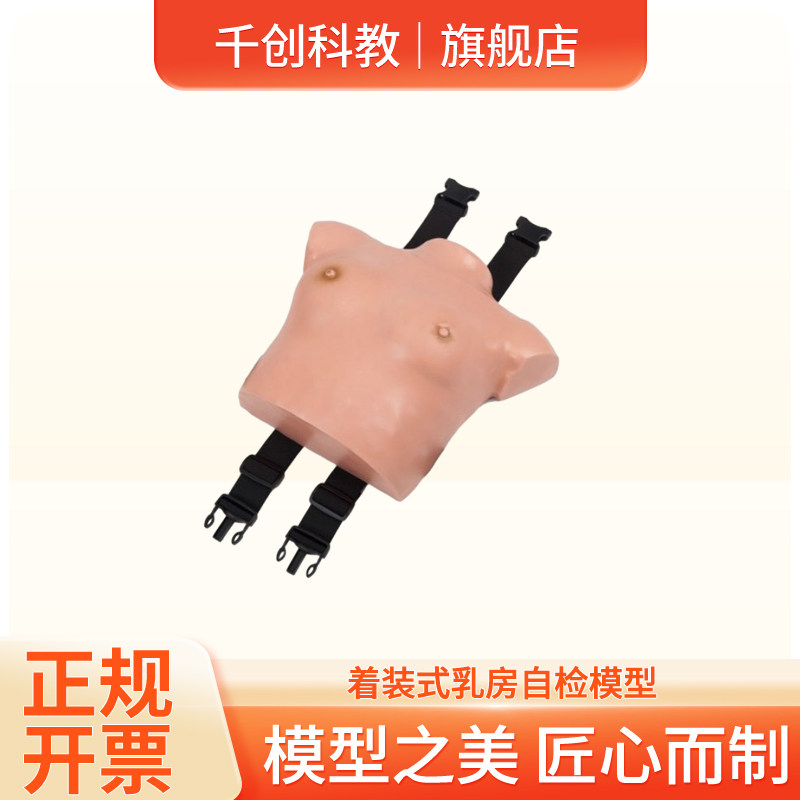 着装式乳房自检模型塑胶仿真人体布带可调节可平铺 恶良性肿瘤腋窝淋巴转移乳头凹陷橘皮皮肤溢血教学教具