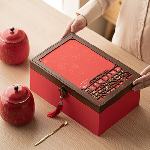 高档陶瓷茶叶罐礼盒装空盒通用红茶绿茶白茶包装盒空礼盒密封罐小