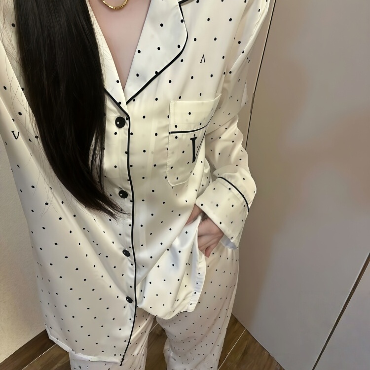 真丝睡衣女波点轻奢气质风居家服
