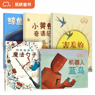 3-6岁绘本 遇见阳光：大卫.卢卡斯作品精选集-害羞的小裁缝 机器人和蓝鸟 鲸鱼来了 纳特梅格的魔法勺子 小黄鸭奇遇记
