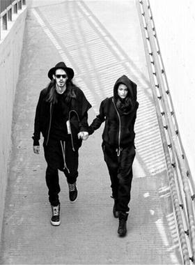 Dark slanted placket zippered hoodie暗黑风个性斜门襟拉链帽衫