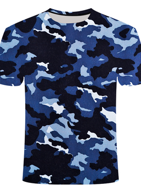 Camouflage 3D print men's t-shirt迷彩3D印花户外运动短袖男T恤