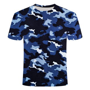 Camouflage 3D print men's t-shirt迷彩3D印花户外运动短袖男T恤