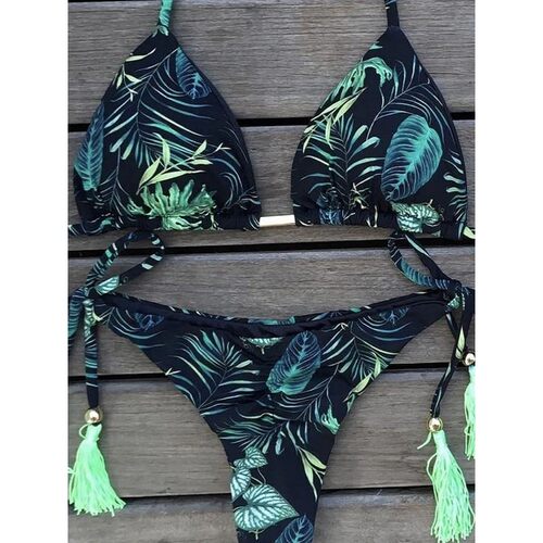 分体印花女士性感三角比基尼泳衣