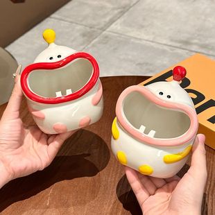 摆件 烟灰缸创意陶瓷烟缸家用客厅茶几办公室潮流防烟灰烟缸盅个性