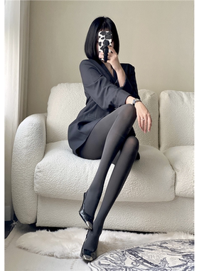 ！灰色丝袜女春秋灰丝高弹哑光黑色打底袜天鹅绒黑丝连裤袜