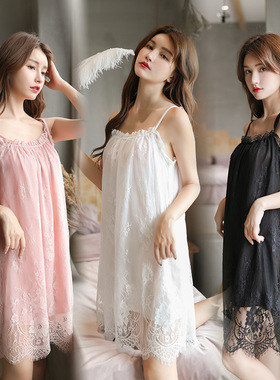 性感雪纺大码女装CD伪娘蕾丝吊带睡衣cos变装用品大佬男睡裙套装