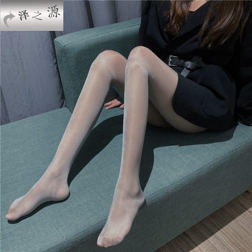 亮晶晶珠光闪开档丝袜女微闪网红2021ins夏季无痕薄款黑丝诱惑