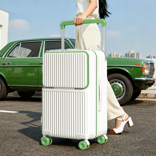 2025新款前置开口行李箱男女大容量旅行密码箱宽拉杆万向轮登机箱
