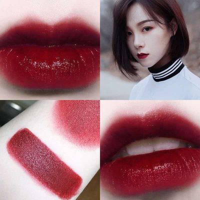 裸色系口红禁忌之吻色口红牛血色唇釉不掉色不粘杯奶茶色复古红