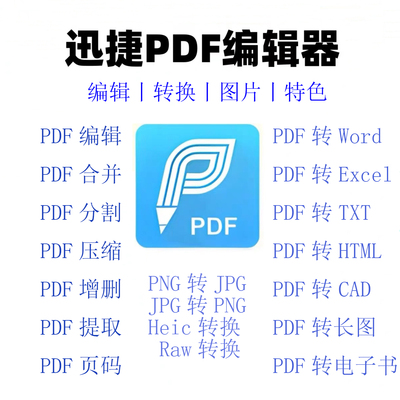 迅捷PDF转换器会员编辑合并拆分