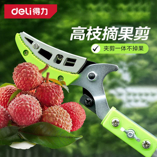 得力高枝剪伸缩杆摘果神器摘水果剪刀枇杷龙眼高空采摘剪刀摘香椿