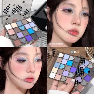 霓虹心跳眼影20色眼影盘珠光哑光清冷闪粉亮片烟熏韩系学生平价