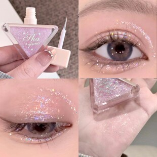 碎钻~眼影液体单色超细闪亮晶晶珠光偏光学生高光卧蚕眼部提亮液