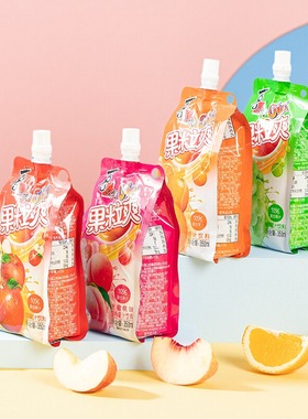 喜之郎cici果粒爽350g*3袋吸的椰果粒葡萄/香橙饮料可吸袋装零食