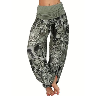 数码印花长款瑜伽灯笼裤