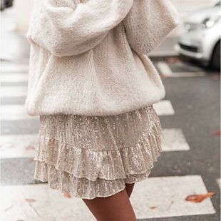 Skort 短裙Sequin Sexy Party Skirt 欧美风亮片半身裙裤 Mini 时尚