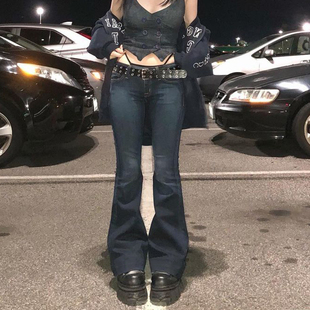 and slightly spicy Low 牛仔裤 skinny jeans低腰显瘦微喇款 rise