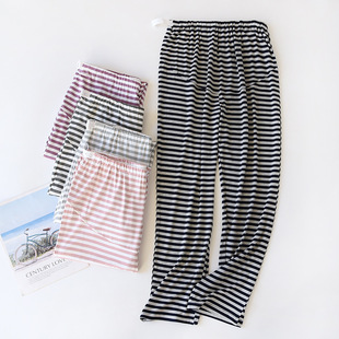 Modal fabric striped home pajama pants莫代尔面料条纹居家睡裤