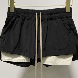 Waist High Slim Wide Shorts 高腰时尚 Leg 黑色显瘦通勤阔腿短裤