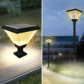 高级耐用新款 太阳能室户外柱子顶头灯家用防水别墅照明庭院地路灯