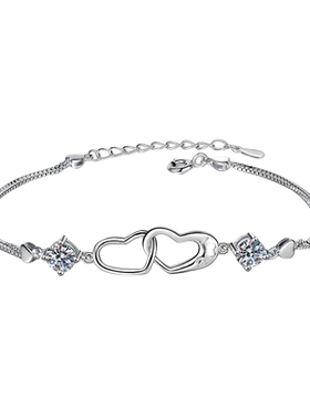 伊生爱心心相扣手链送女友送家人