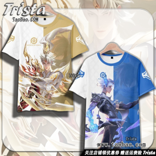 澜周边衣服愿照·九州拓 逐花归海痛衣王者荣耀夏装男士短袖T恤潮